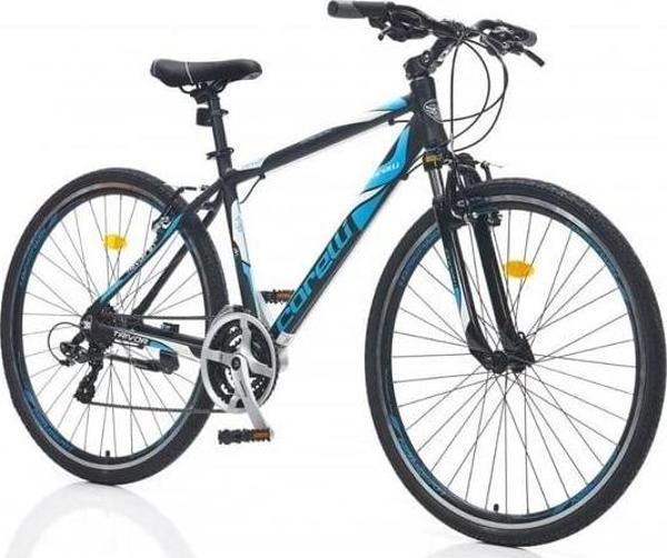 Corelli Trivor 5.1 V Fren Shimano 21 Vites 28 Jant Şehir Tur Bisikleti Koyu Gri Mavi Beyaz 18 Kadro - Image 1