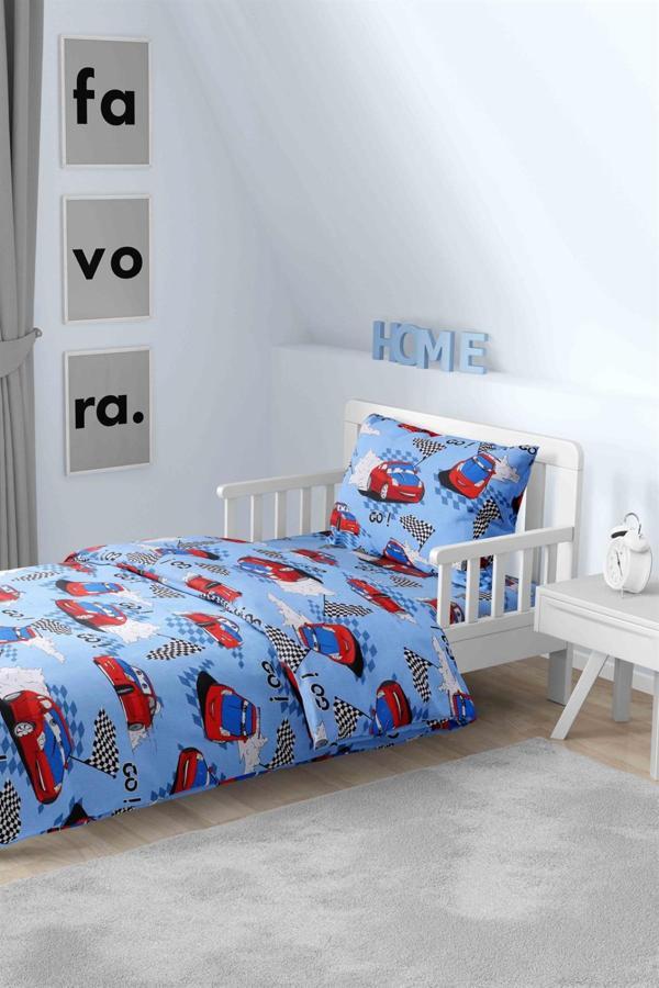 Ranforce Araba Desenli Tek Kişilik Nevresim Takımı - Image 1