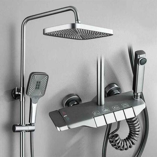 KALİTE Piyano Duş Seti Banyo Dekor Banyo Duş Seti Antrasit Duş Seti - Image 1