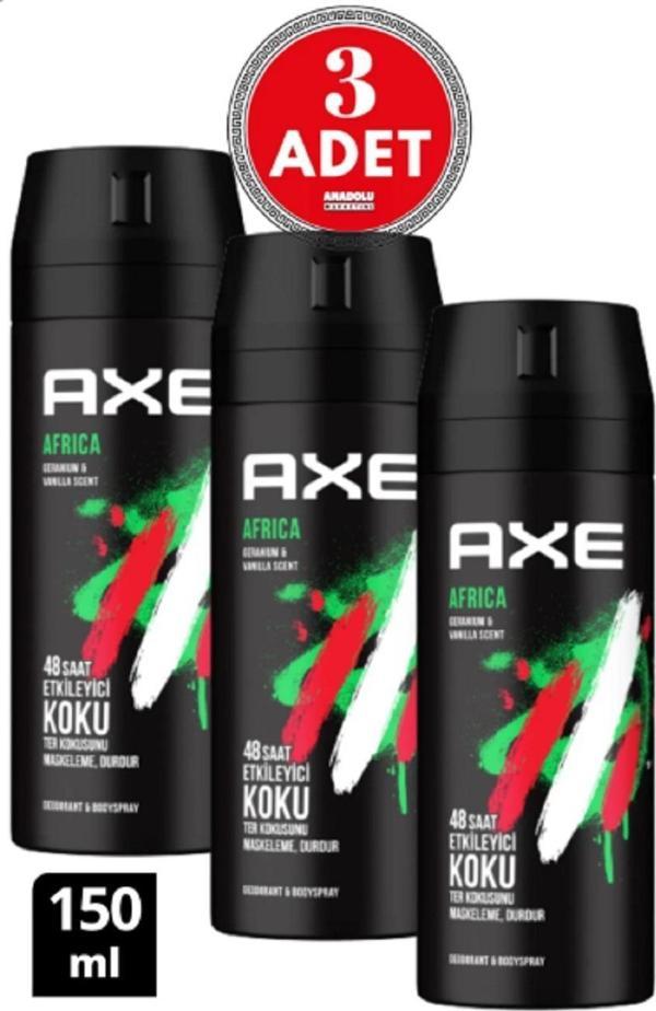 Axe Erkek Deodorant Sprey Africa 150 ml (3 ADET) - Image 1