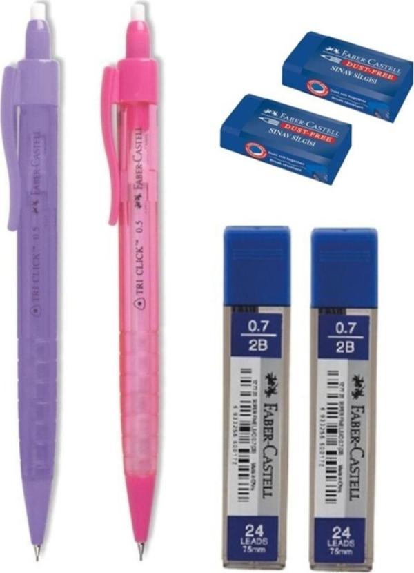 Faber-Castell Tri Click Versatil Kalem 0.7 Mm 2'li Uç 0.7 Mm Sınav Silgi 2'li - Image 1