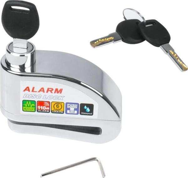 Swan Alarmlı Disk Kilidi Düz Anahtarlı Krom - Image 1