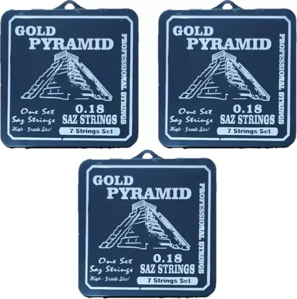 GOLDPYRAMİD 0.18 Pyramid Kısa Sap Saz Bağlama Teli Tezene Hediyeli - Image 1