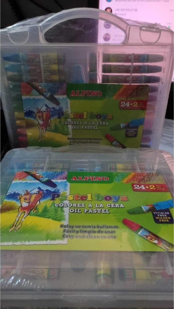 Alpino Yağlı Pastel Boya 24 2 Renk Plastik Çantalı - Image 1