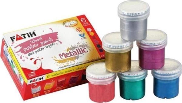 Fatih Guaj Boyası Metalik 6 Renk 6X25=150 Ml Fa50435Gb6Rnk - Image 1