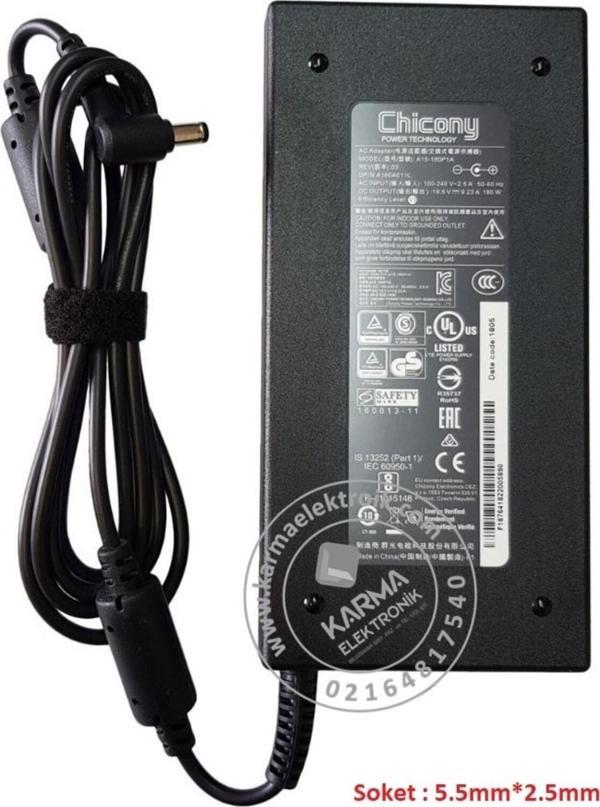Monster Tulpar T7 V20.4 uyumlu Notebook Adaptörü, Şarj Aleti Cihazı 180W (Orjinal Üretici) - Image 1