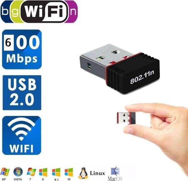 Usb Wifi Adaptörü 802.11n Anten 600mbps Usb Kablosuz Alıcı Dongle Ağ Kartı Masaüstü Güçlendirici - Image 1