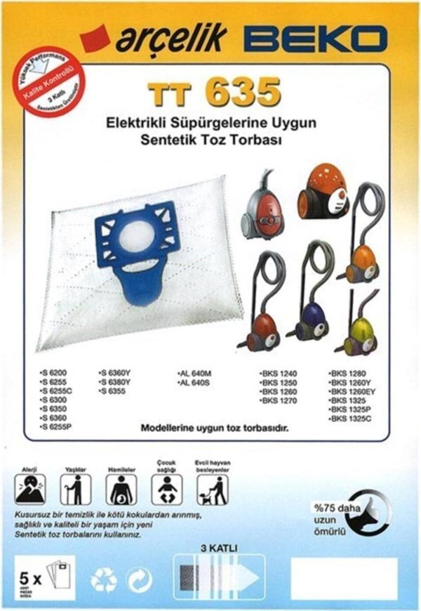 Çarşı Ev Gereçleri Arçelik Süpürge S 6255 C Süpürge Bez Toz Torbası 20 Adet - Image 1
