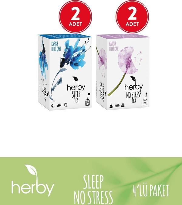 Herby Bitki Çayı 4'lü Rahatlama Paketi (Sleep Tea, No Stress Tea) - Image 1