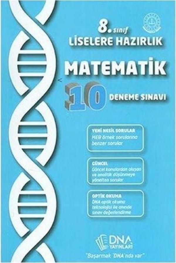8.Sınıf Liselere Hazırlık Matematik 10 Deneme Sınavı DNA Yayınları - Image 1