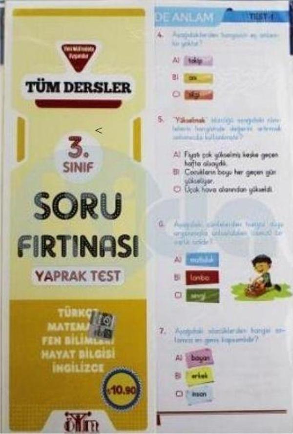 Karatay 3. Sınıf Tüm Dersler Soru Fırtınası Yaprak Test - Image 1