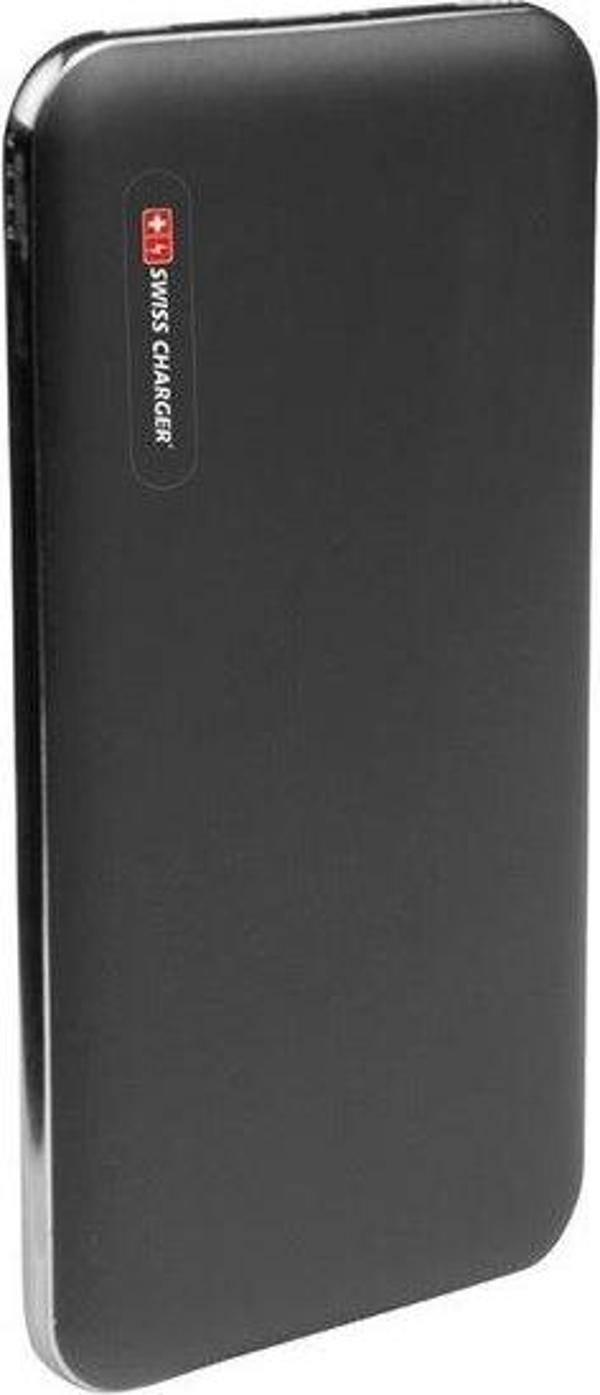 Swiss Charger Slim 10000 Siyah Taşınabilir Şarj Cihazı - Image 1