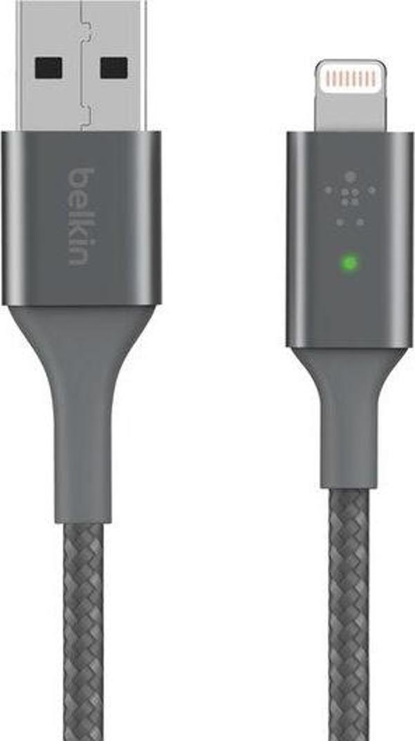 Belkin Smart Led Lightning Kablo1.2M Gri - Image 1