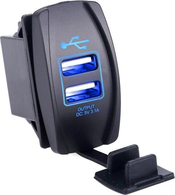 Concord CH-22 Çift USB Girişli 2x3.1A Mavi Işıklı Şarj  12-24V USB Araç Şarj - Image 1