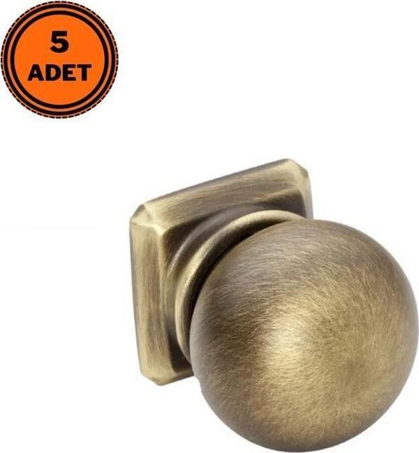 5 Adet Doğanlar AL-243 Mobilya Kulp Tek Vidalı Düğme Olifka Antik Sarı - Image 1