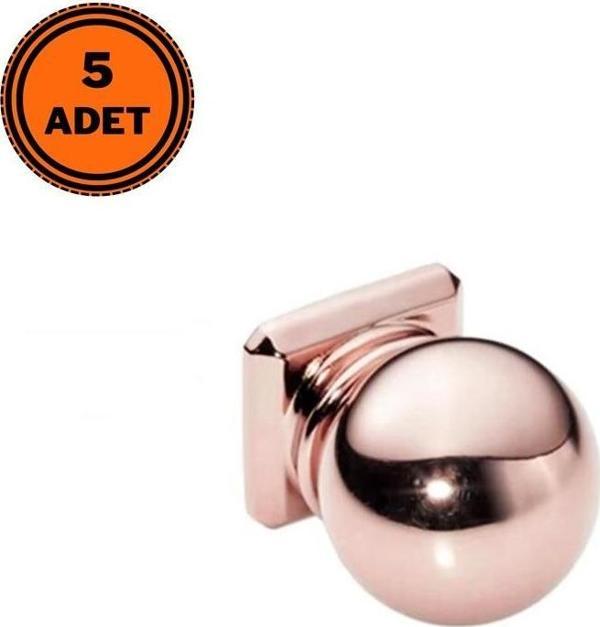 5 Adet Doğanlar AL-243 Mobilya Kulp Tek Vidalı Düğme Süper Rose Bronz - Image 1
