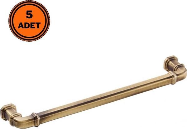 5 Adet Doğanlar Gusto 192 mm Mobilya Kulp Olifka Antik Sarı - Image 1