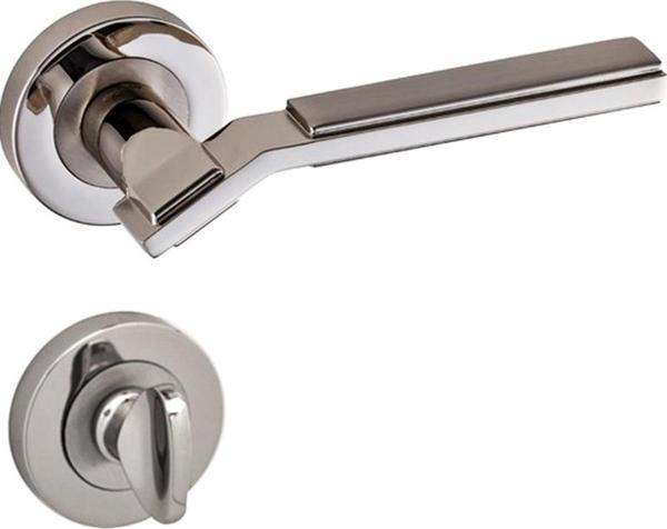 Doğanlar Asos Lüx Rozetli Kapı Kolu Nikel Saten Wc - Image 1