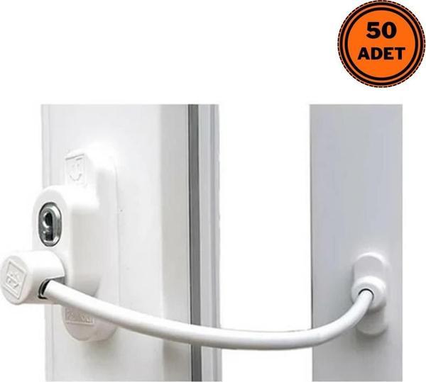 50 Adet Penkid Pvc Kapı Pencere Emniyet Çocuk Kilidi Beyaz - Image 1