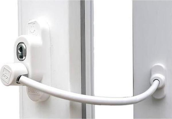6 Adet Penkid Çelik Halatlı Pvc Pencere Çocuk Emniyet Kilidi Beyaz - Image 1
