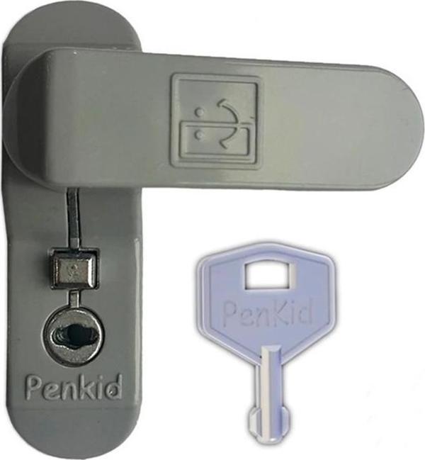 Penkid Pvc Çocuk Emniyet Güvenlik Kilidi Düğmeli Anahtarlı Gri - Image 1