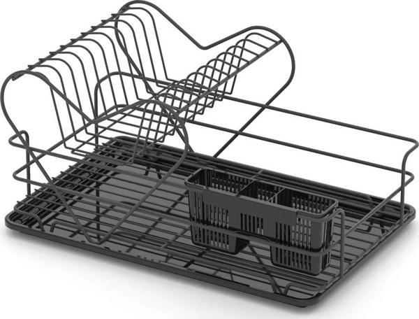 Tekno Tel KB-011 İki Katlı Tezgah Üstü Bulaşıklık Tabaklık Siyah - Image 1