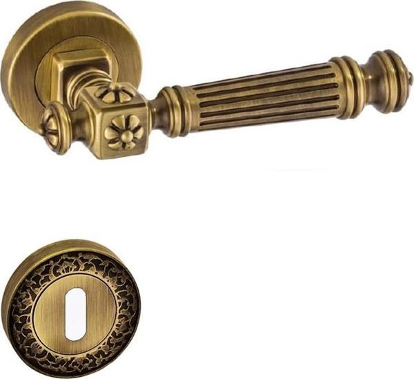 Doğanlar Yonca Lüx Rozetli Kapı Kolu Olifka Antik Sarı Oda - Image 1