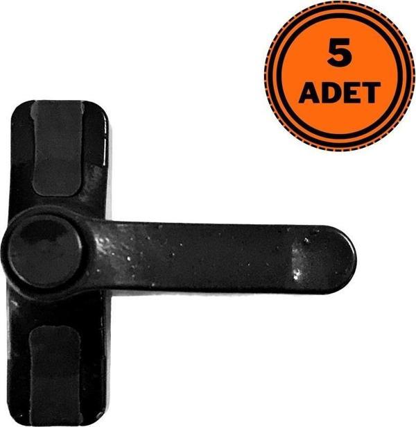 5 Adet Pvc Kapı Pencere Emniyet Çocuk Kilidi Düğmeli Siyah - Image 1