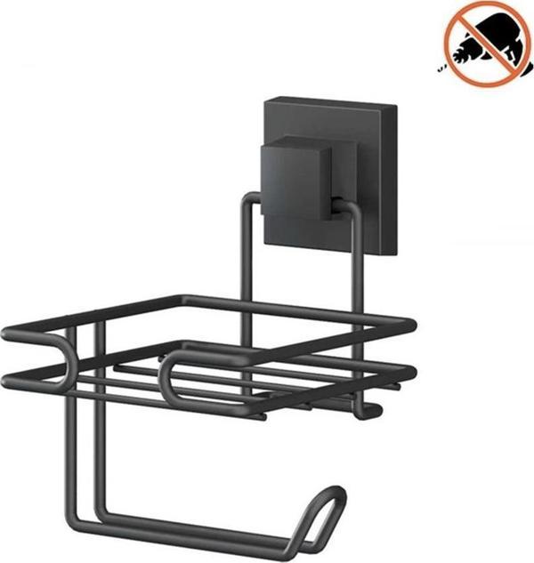 Tekno Tel EF-275 Yapışkanlı Yedekli Tuvalet Wc Kağıtlık Siyah - Image 1