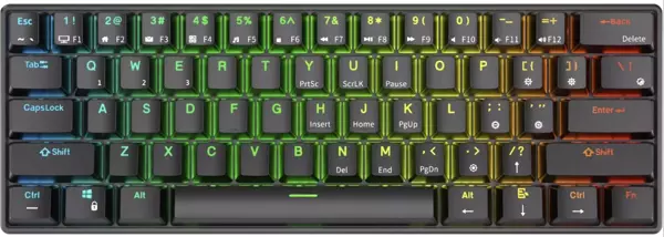 Royal Kludge RK61 Siyah %60 Kablosuz US Gaming Klavye (Siyah) - Image 1