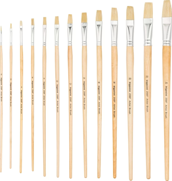 Bigpoint 258F Serisi Doğal Kıl Düz Kesik Fırça No: 6 - Image 1