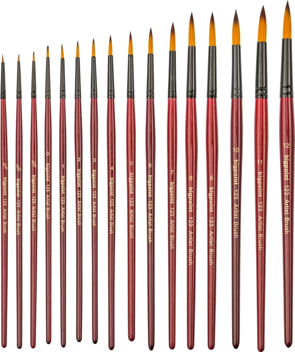 Bigpoint 123 Serisi Sentetik Kıl Yuvarlak Fırça No: 4 - Image 1