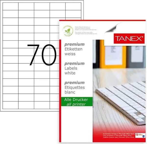 Tanex Laser Etiket Kod 2270 40mm x 20mm - Image 1