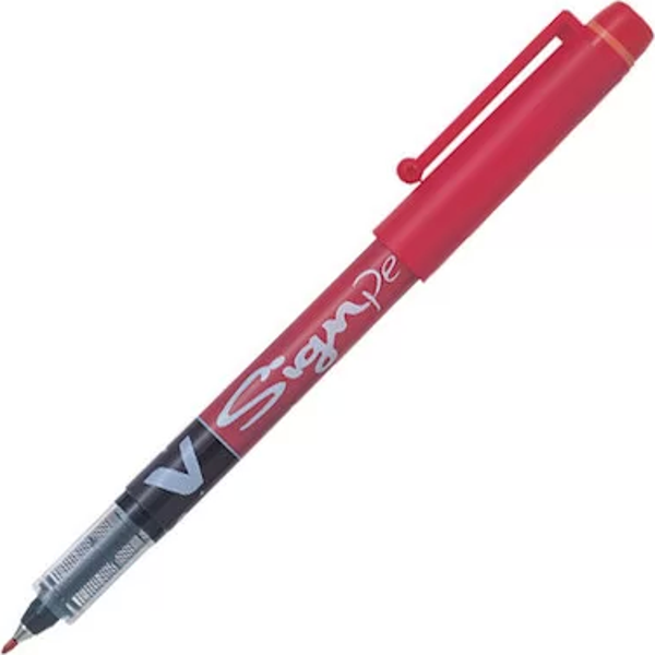 Pilot V-Signpen Kırmızı Fiber Uçlu Çizim ve İmza Kalemi - Image 1