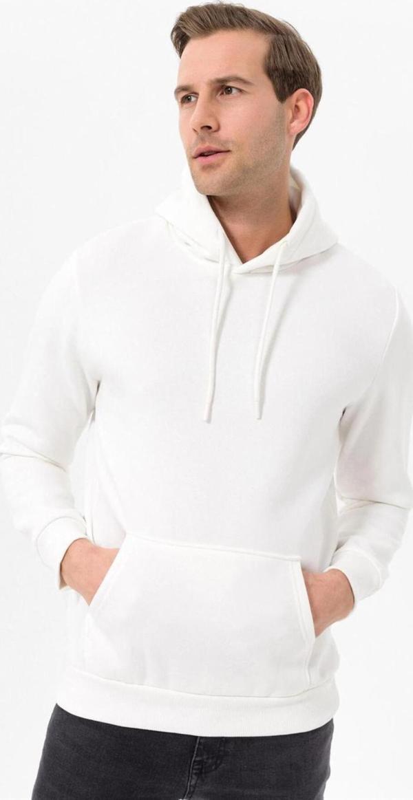 SÜVARİ Kapüşonlu Yaka Regular Kalıp Düz Beyaz Sweatshirt - Image 1