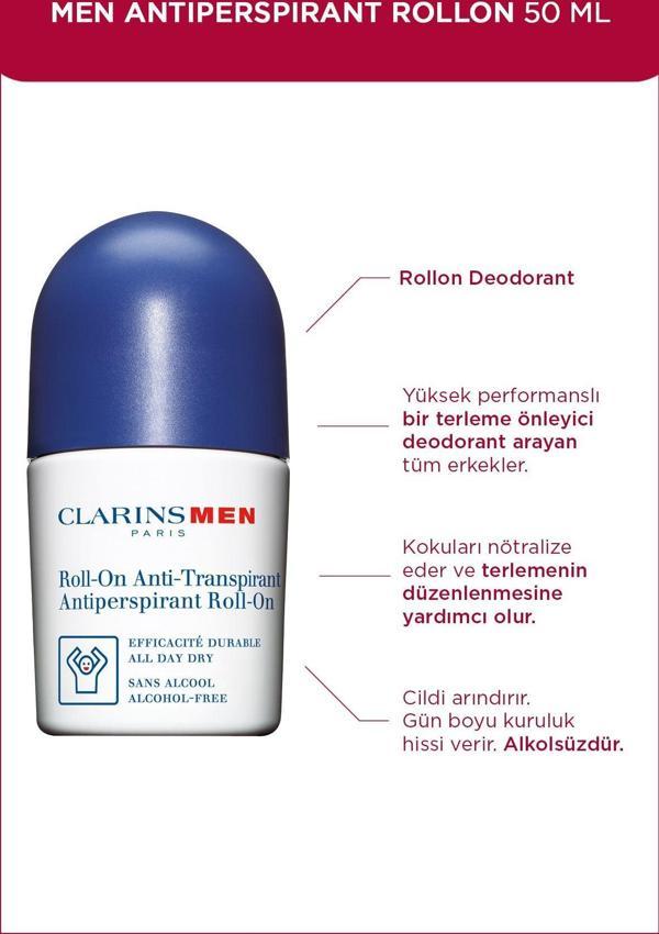 Clarins Men Antiperspirant Roll-On 50 Ml Erkek Deodorant Roll-On - Image 1