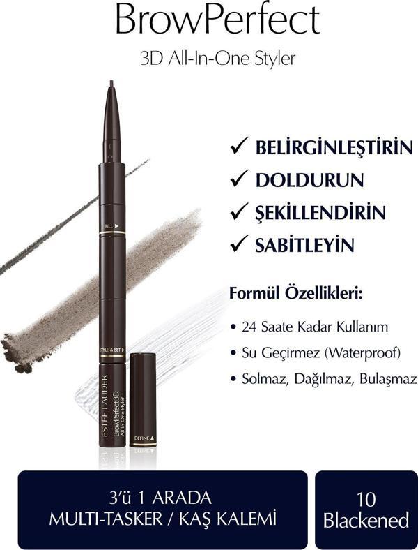 Estee Lauder Kaş Kalemi - Browperfect 3D All-In-One Styler Multi-Tasker 10 Blackened Brown - Image 1