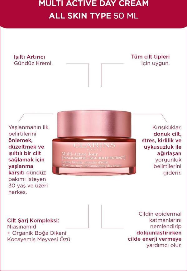 Clarins Multı Actıve Gündüz Kremi Tüm Cilt Tipleri İçin 50 Ml - Image 1