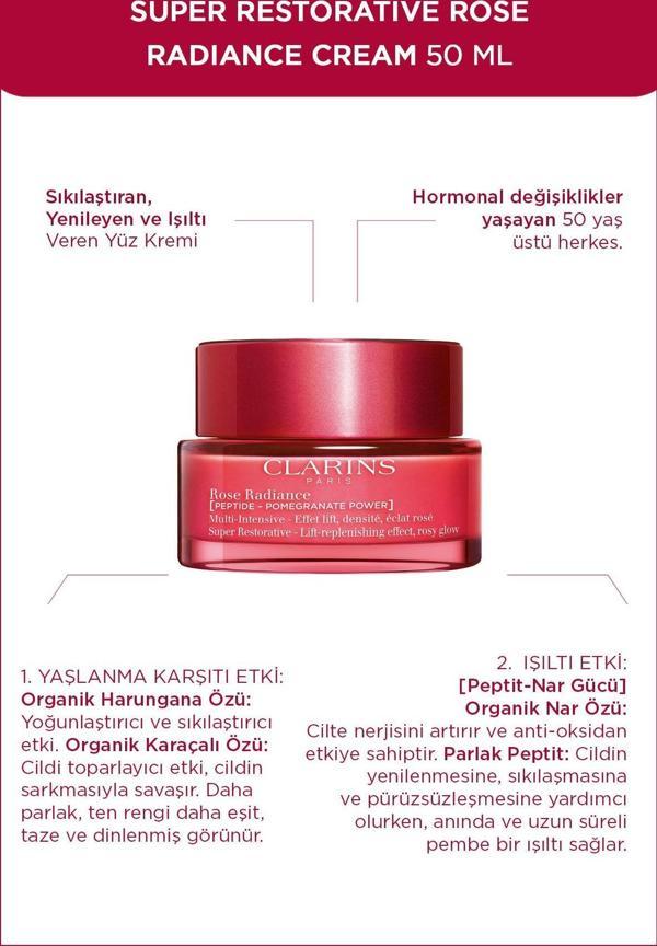 Clarins Super Restoratıve Rose Radıance Cream 50 Ml- Pembe Tonlu Yaşlanma Karşıtı Gündüz Kremi - Image 1