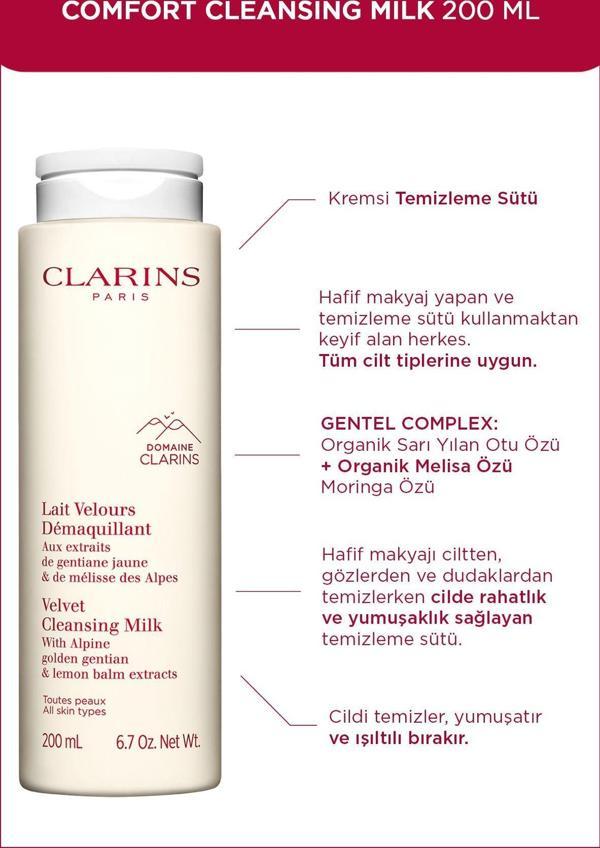 Clarins Velvet Cleansing Milk 200Ml-Nemlendirici Makyaj Temizleme Sütü 200 Ml - Image 1