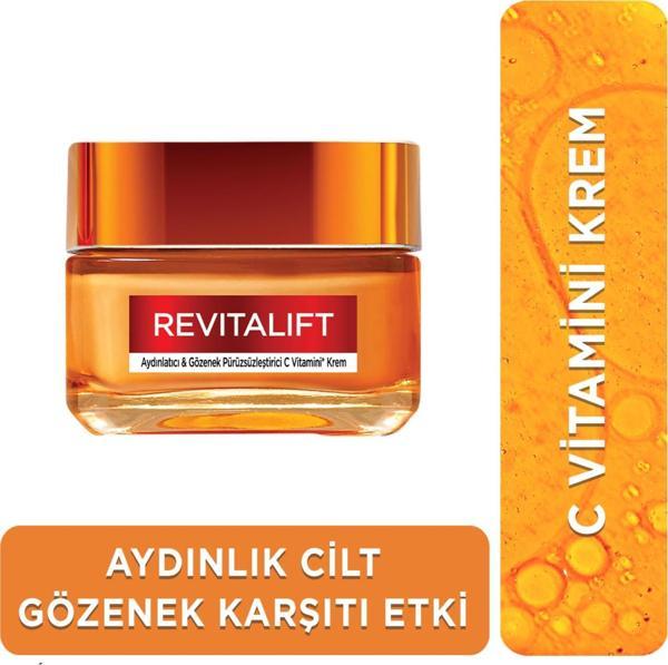 L'Oréal Paris Revitalift Clinical Aydınlatıcı & Gözenek Pürüzsüzleştirici C Vitamini Krem 50 ml - Image 1