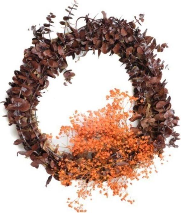 Guruyemiş Box Kırmızı Okaliptüs Yılbaşı Çelenk Kapı Süsü Doğal Şoklanmış Gerçek Bitki Ve Çiçek - Image 1