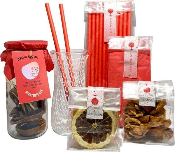 Guruyemiş Box Kırmızı Parti Kutusu Ve Kokteyl Hazırlama Kiti 3 Doğum Sevgililer Günü Özel Gün Hediye - Image 1