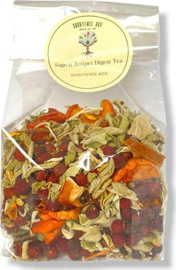 Guruyemiş Box Adaçayı &Amp; Ardıç Sindirim Çayı Bitki Çayı Digest Tea Elma Limon Tarçın Paçacıkları Ile - Image 1