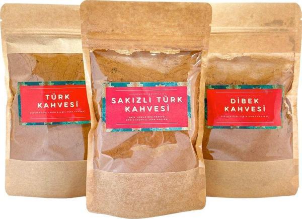 Guruyemiş Box Türk Kahvesi Sever Seti 3Lü Sade, Sakızlı Ve Dibek Türk Kahvesi Gurme Kahve Seti - Image 1