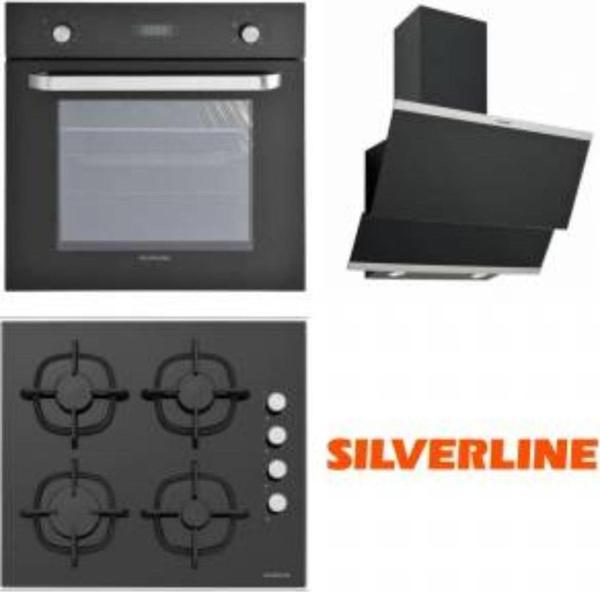 Silverline Siyah Cam Ankastre Set Bo6024B01-Cs5335B01-3420 Classy - Image 1