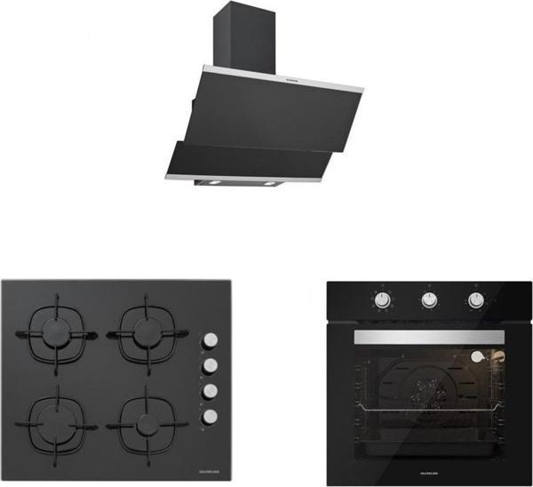 Silverline Siyah Cam Ankastre Set (3420 Classy 60+Cs5335B01+Bo6503B01) - Image 1