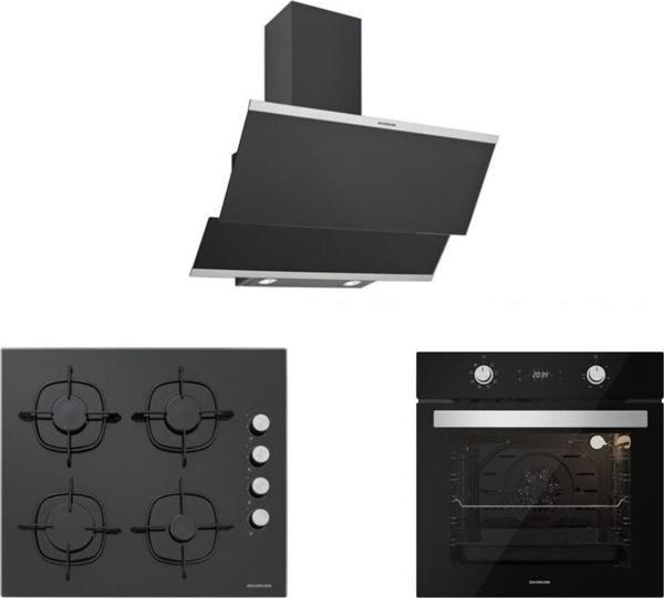 Silverline Siyah Cam Ankastre Set (3420 Classy 60+Cs5335B01+Bo6504B01) - Image 1