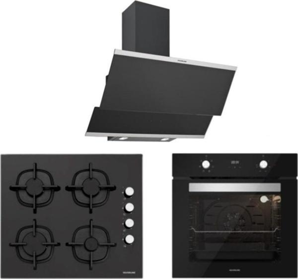 Silverline Siyah Cam Ankastre Set 5 Yıl Garanti (3420 Classy 60+Cs5343B01+Bo6502B02) - Image 1