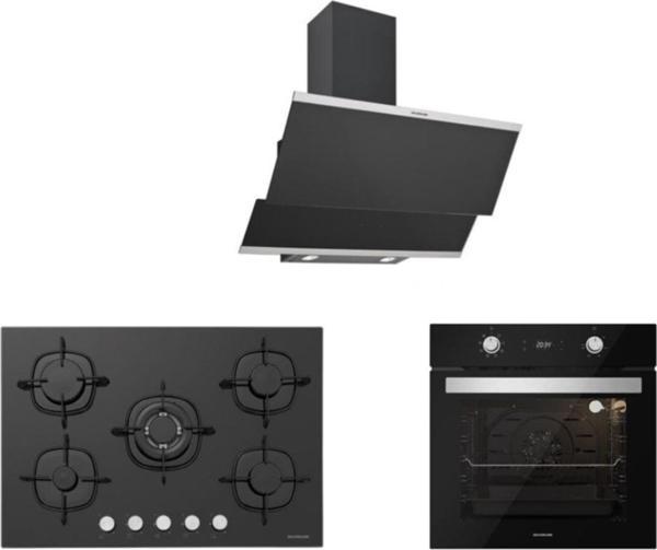Silverline Siyah Cam Ankastre Set 5 Yıl Garanti (3420 Classy 60+Cs5365B01+Bo6504B01) - Image 1
